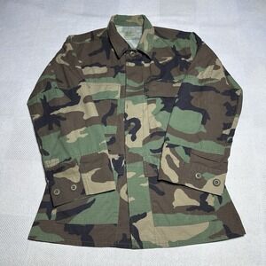 US Army Woodland Camo Hot Weather Coat Utility Ripstop Combat BDU Sz XS X-Short